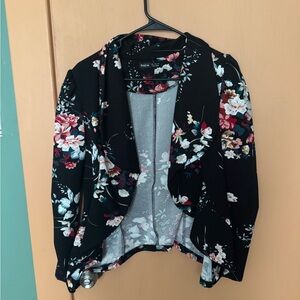 SHEIN Black Floral Blazer